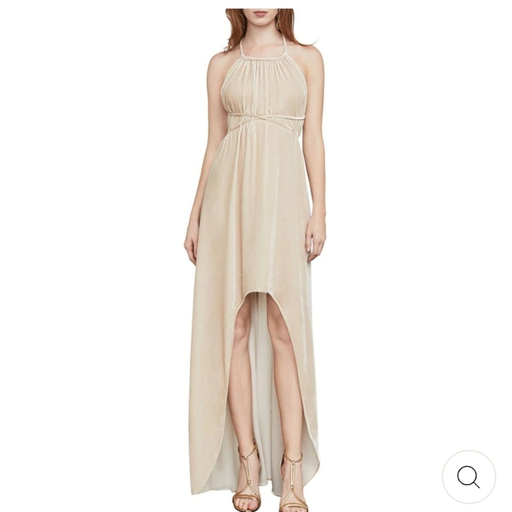 BCBG MAX AZRIA Women's Spaghetti Straps Velvet Long Evening Dress Size M